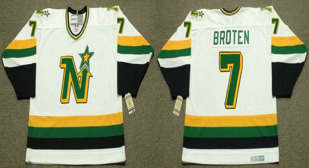 2019 Men Dallas Stars 7 Broten White CCM NHL jerseys1